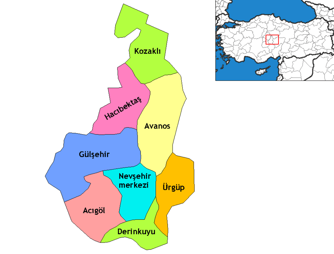 Nevşehir — Uçhisar, Avanos, Ürgüp