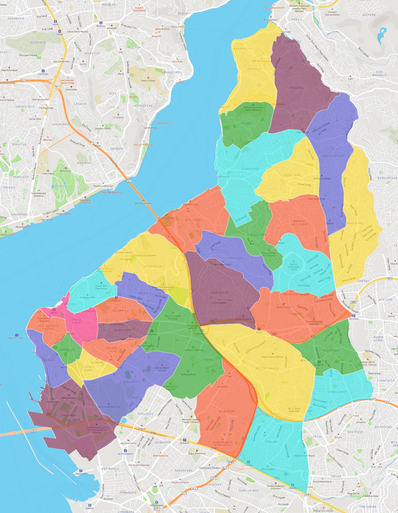 Üsküdar Mahalle Haritası