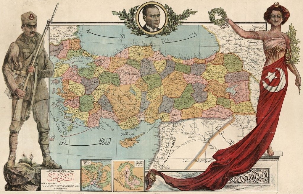 1927 Eski Türkiye Haritası